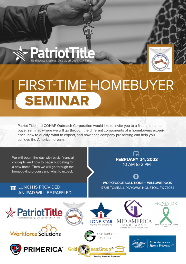 First-Time Home Buyer seminar