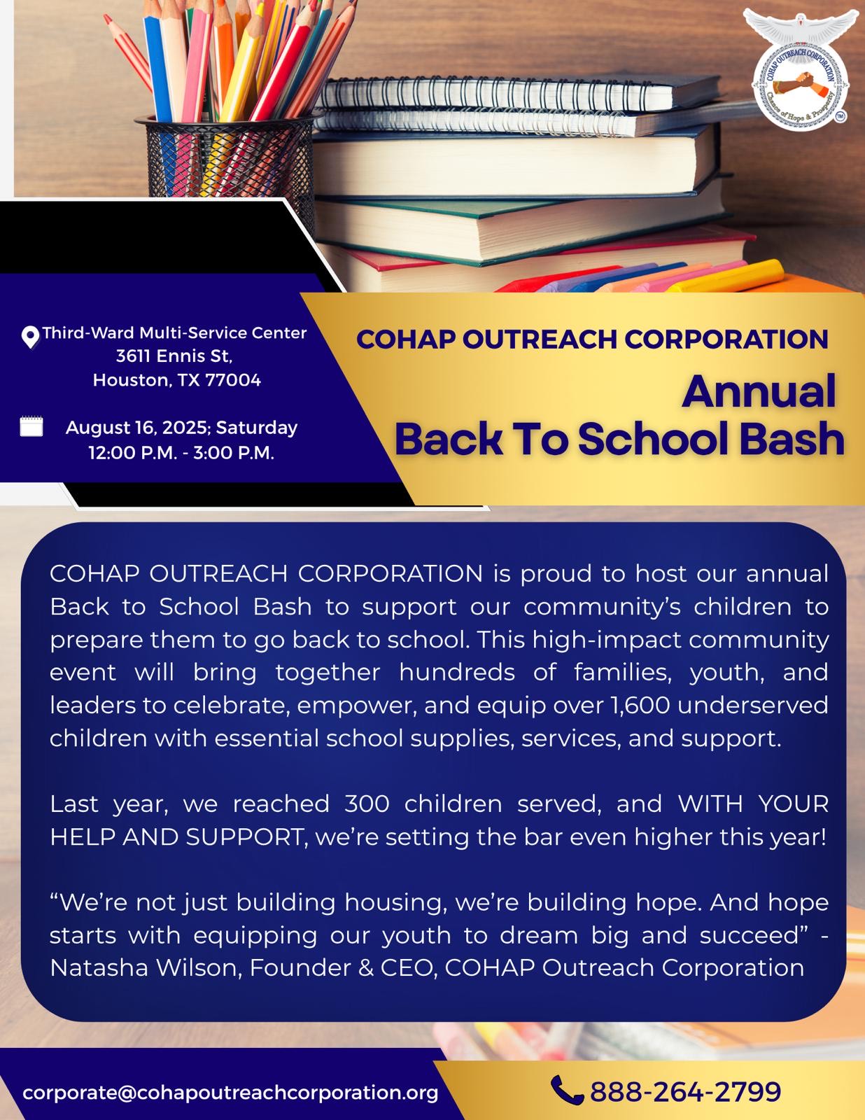 Annual Back 2 School Sponsorship Package Description